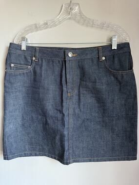 APC Denim Skirt Size 42 Large Navy Japan Cotton Dark Wash Mini Designer